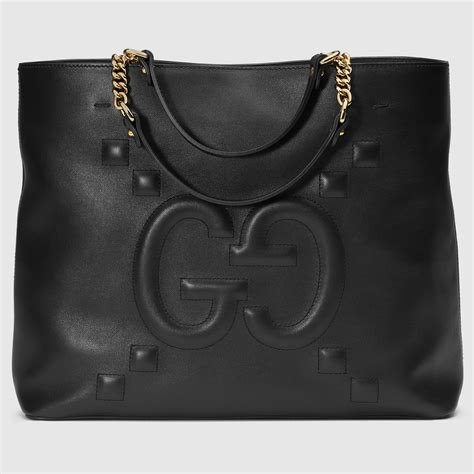 gucci diamante leather tote|gucci embossed leather tote bag.